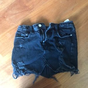 Zara black denim skirt